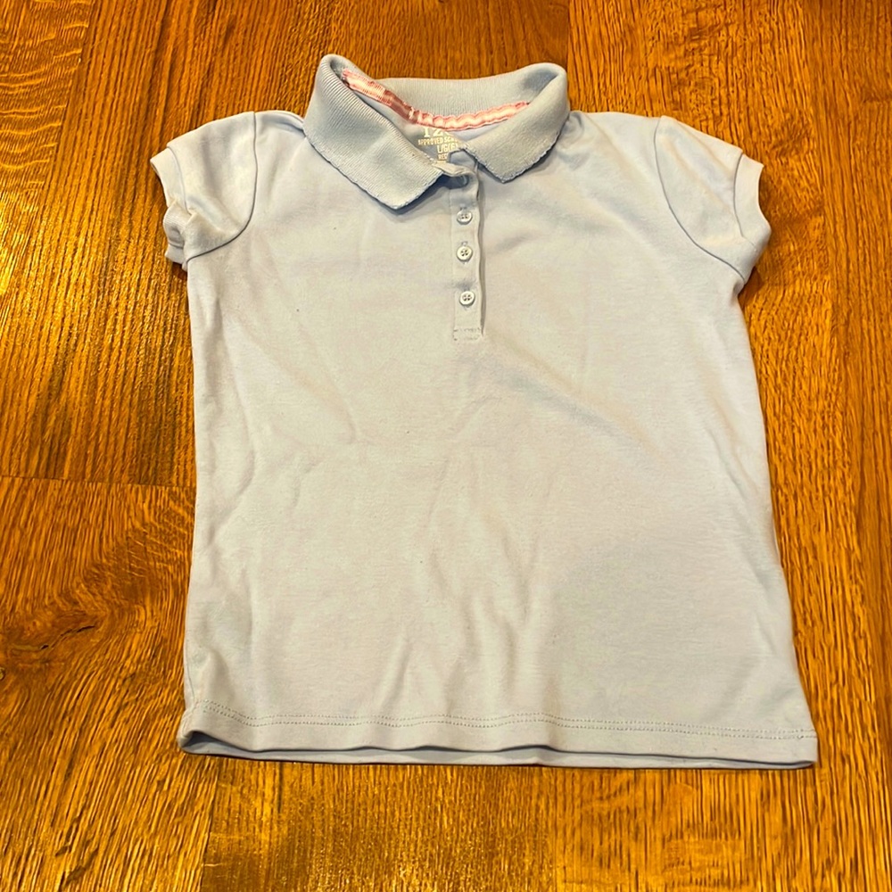 Light blue izod cotton knit childrens uniform shirt